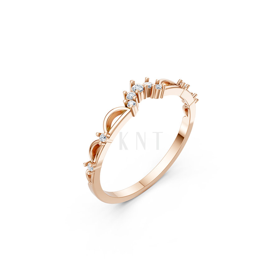 NHẪN NỮ EURO STYLE – RNN80 màu vàng hồng Rose Gold họa tiết ấn tượng, cá tính
