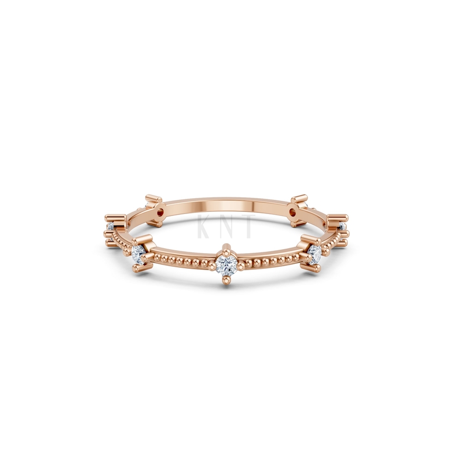 Nhẫn nữ Euro Style RNN9 màu vàng hồng Rose Gold thiết kế đối xứng, phong cách, ấn tượng