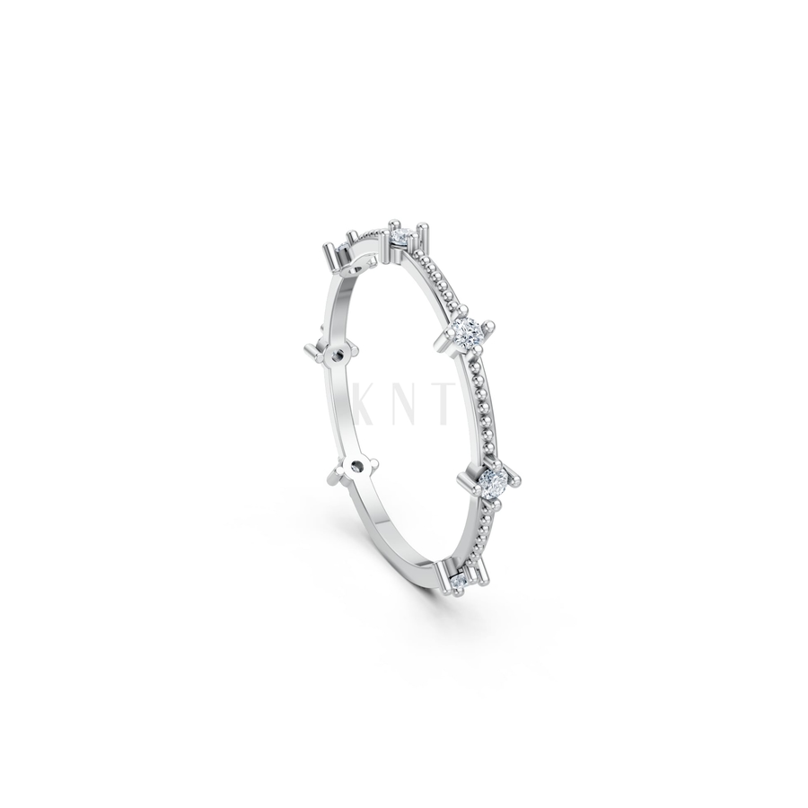 Nhẫn nữ Euro Style RNN9 màu vàng trắng White Gold vàng sáng, đường nét sắc sảo, tinh tế