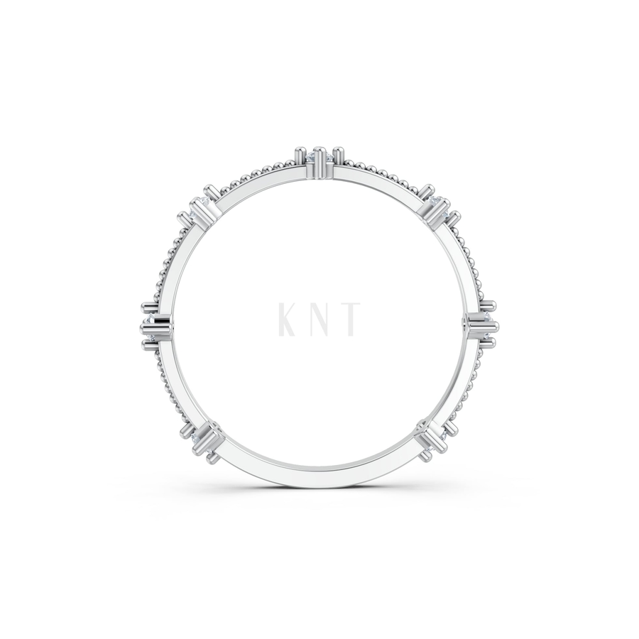 Nhẫn nữ Euro Style RNN9 màu vàng trắng White Gold kiểu dáng cá tính, hiện đại