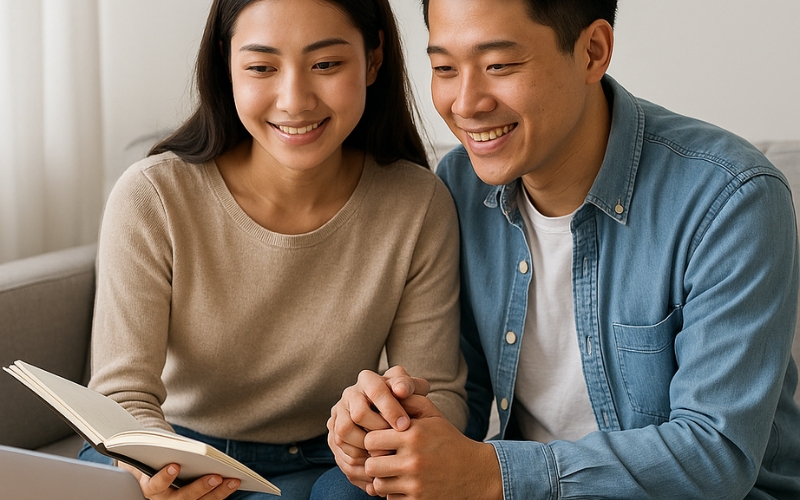 Cặp đôi bàn bạc và trao đổi về số tiền lễ đen