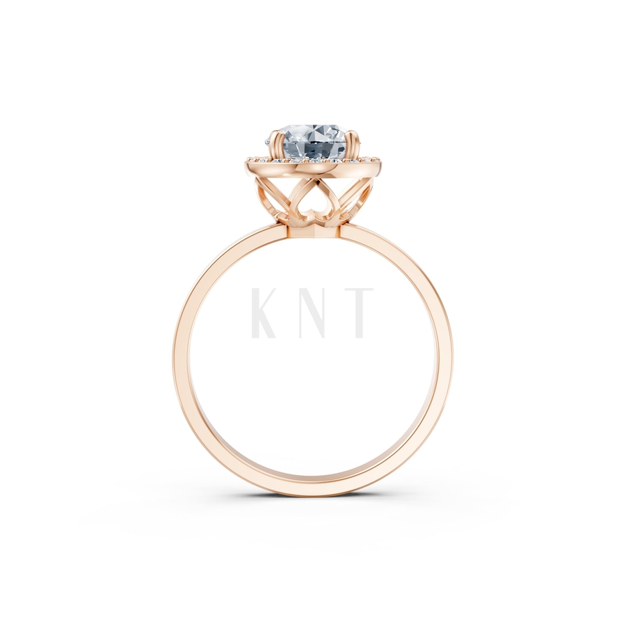 Nhẫn đính hôn LX2D màu vàng hồng Rose Gold vàng đẹp, kiểu dáng trẻ trung, độc đáo