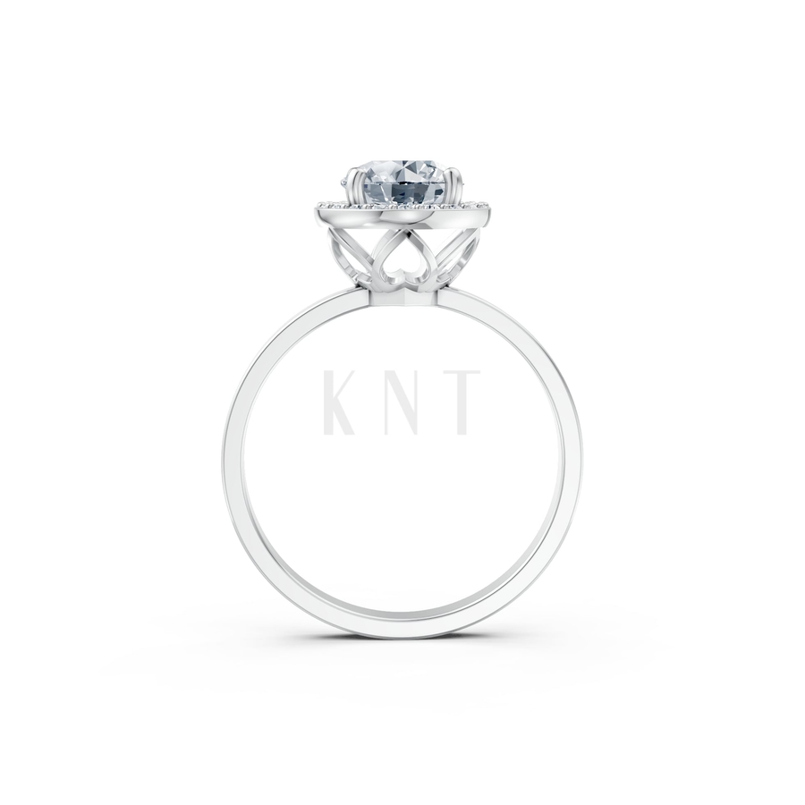 Nhẫn đính hôn LX2D màu vàng trắng White Gold vàng sáng, đường nét sắc sảo, tinh tế