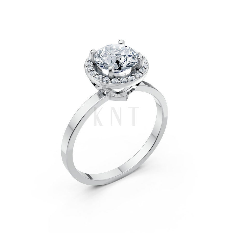 Nhẫn đính hôn LX2D màu vàng trắng White Gold kiểu dáng hiện đại, nổi bật