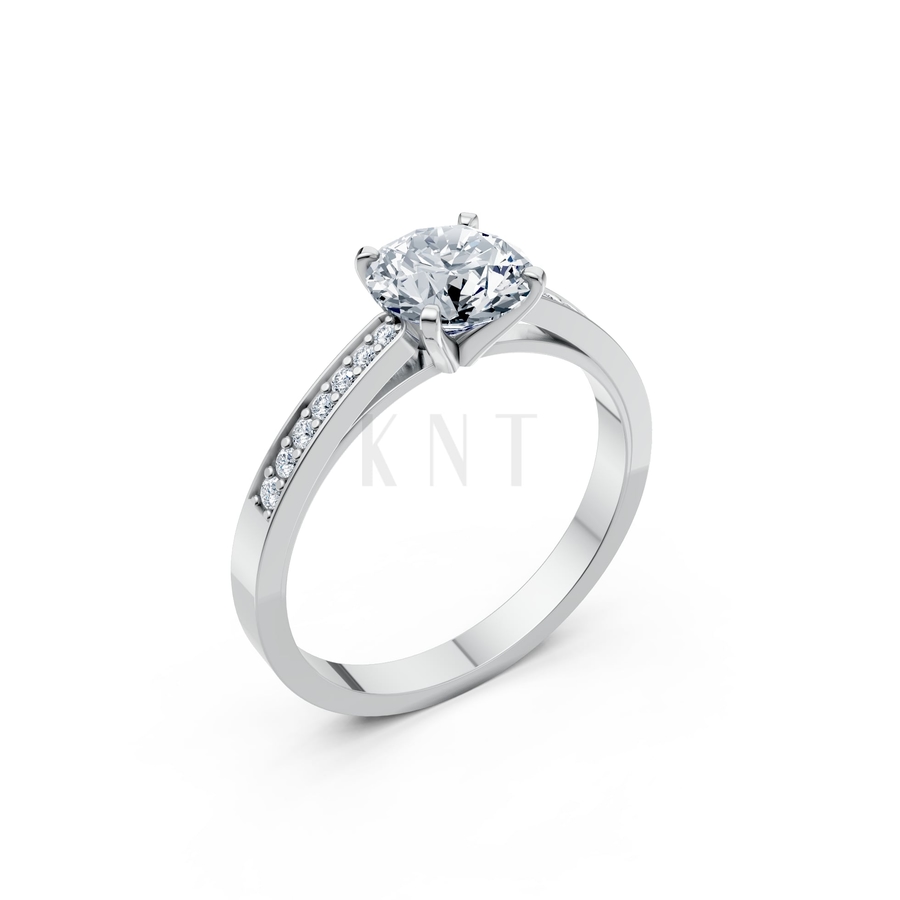 Nhẫn đính hôn LX3D màu vàng trắng White Gold kiểu dáng hiện đại, nổi bật