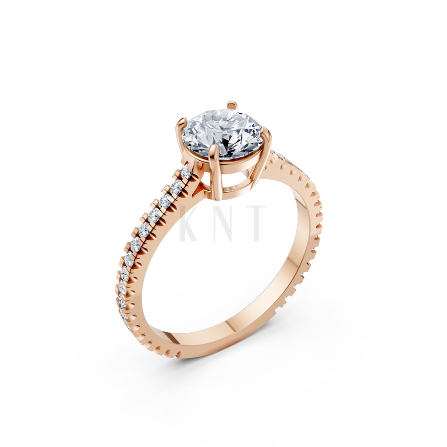 Nhẫn đính hôn LX4D màu vàng hồng Rose Gold họa tiết ấn tượng, cá tính