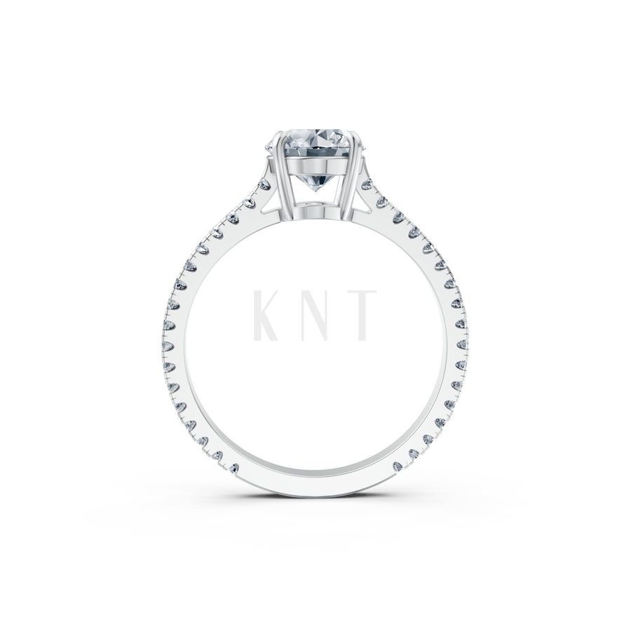 Nhẫn đính hôn LX4D màu vàng trắng White Gold vàng sáng bóng, thiết kế trẻ trung