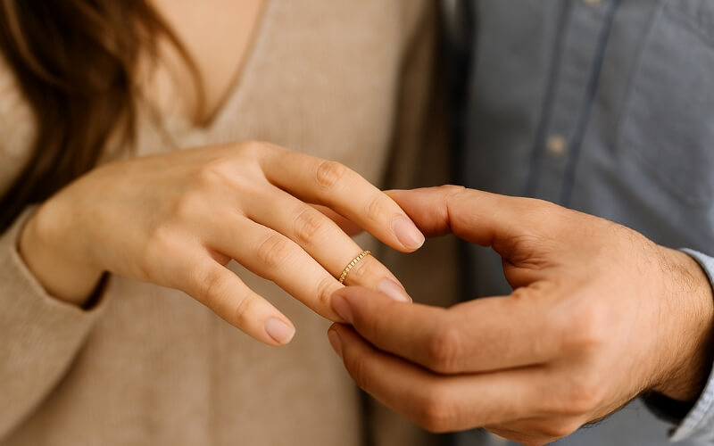 Nhờ bạn gái thử nhẫn để đo size bí mật 