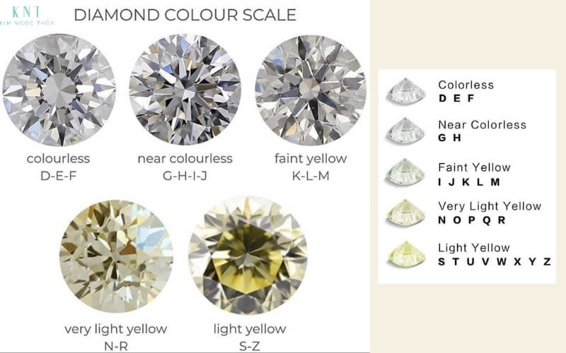 Thang đo màu sắc kim cường từ D đến Z