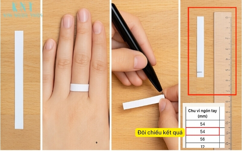 Đo size nhẫn bằng giấy/thước