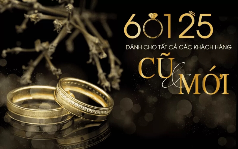 Chính sách 60125 của Kim Ngọc Thuỷ mang đến cho khách hàng 12 lần đổi nhẫn cưới miễn phí