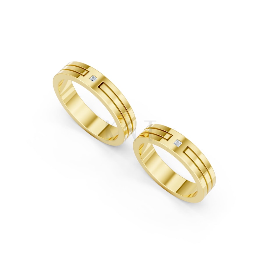 Nhẫn Cưới A100 Vàng Gold vàng 10K/14K/18K/607 cao cấp, thanh lịch