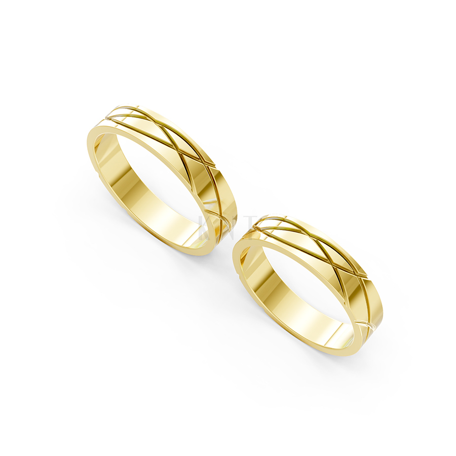 Nhẫn cưới A105 Vàng Gold thiết kế phá cách, sang trọng