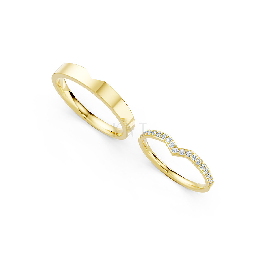 Nhẫn cưới A108 Vàng Gold thiết kế phá cách, sang trọng