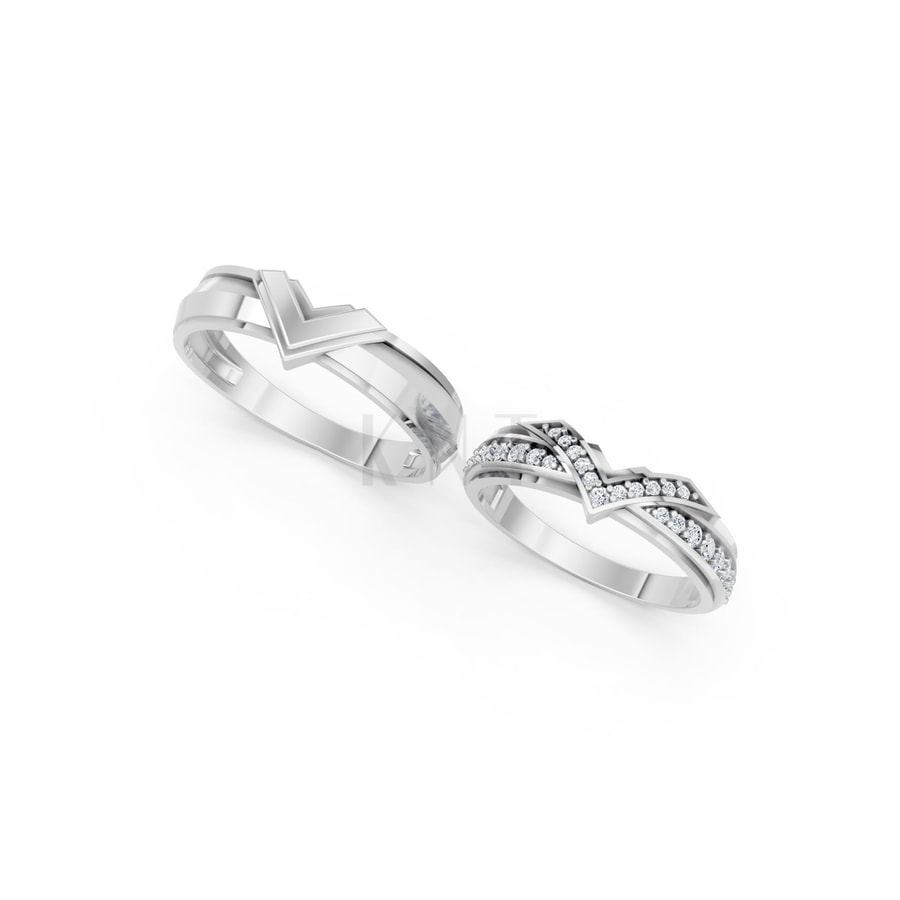 NHẪN CƯỚI A214 vàng trắng White Gold vàng sáng, đường nét sắc sảo, tinh tế