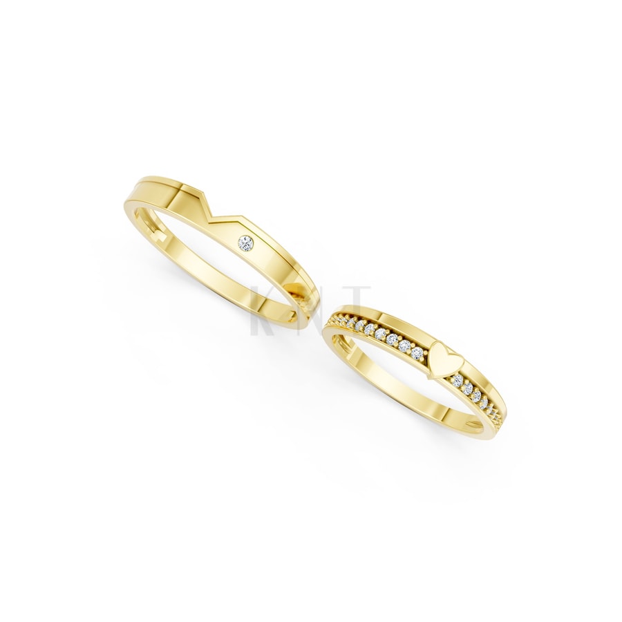 NHẪN CƯỚI A225 Vàng Gold vàng 10K/14K/18K/607 cao cấp, thanh lịch