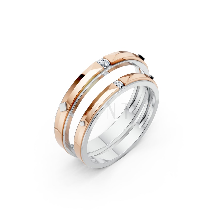 NHẪN CƯỚI A235 phối màu Dual Color họa tiết ấn tượng, cá tính