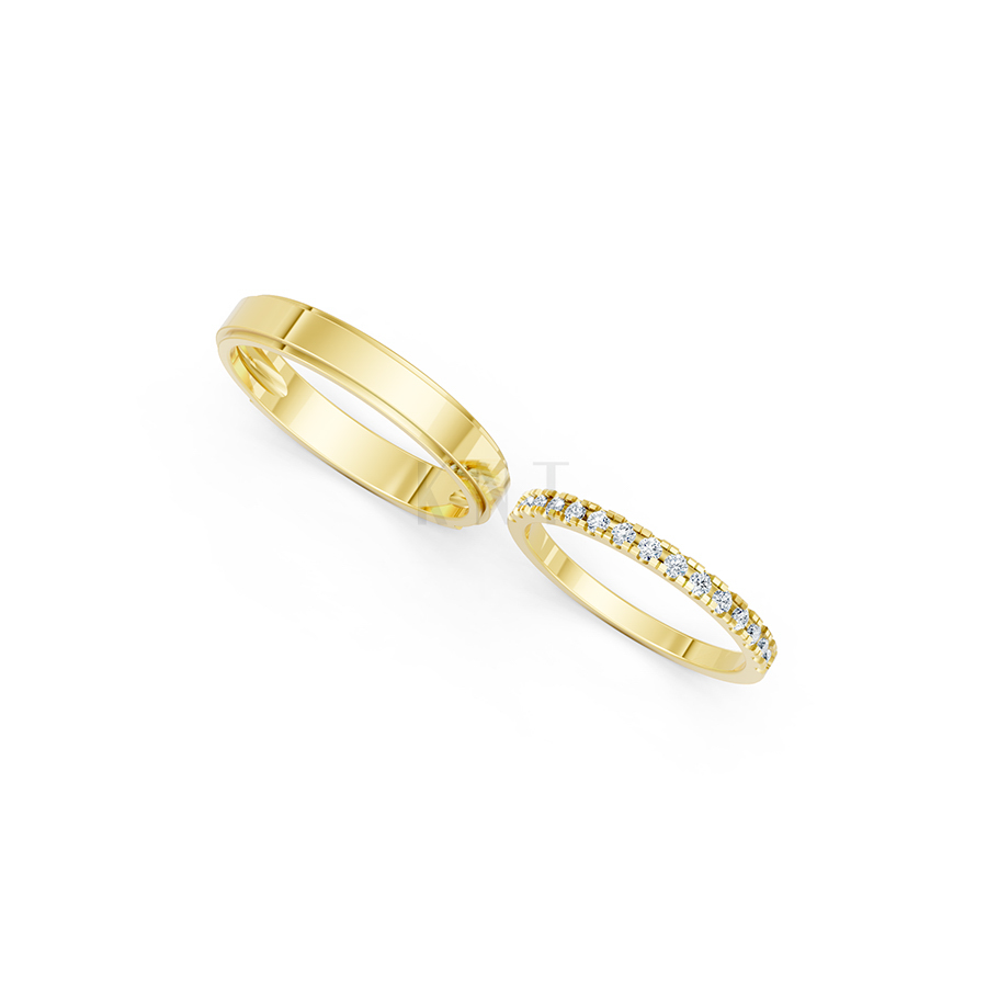 Nhẫn cưới A244 Vàng Gold thiết kế tinh xảo, độc đáo