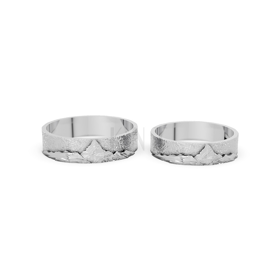 Nhẫn cưới Horizon A266 vàng trắng White Gold thiết kế trẻ trung, hiện đại