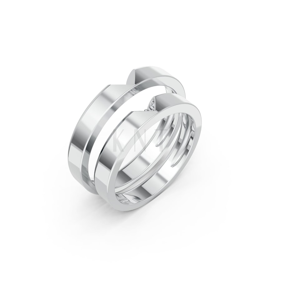 NHẪN CƯỚI A267 màu vàng trắng White Gold kiểu dáng hiện đại, nổi bật