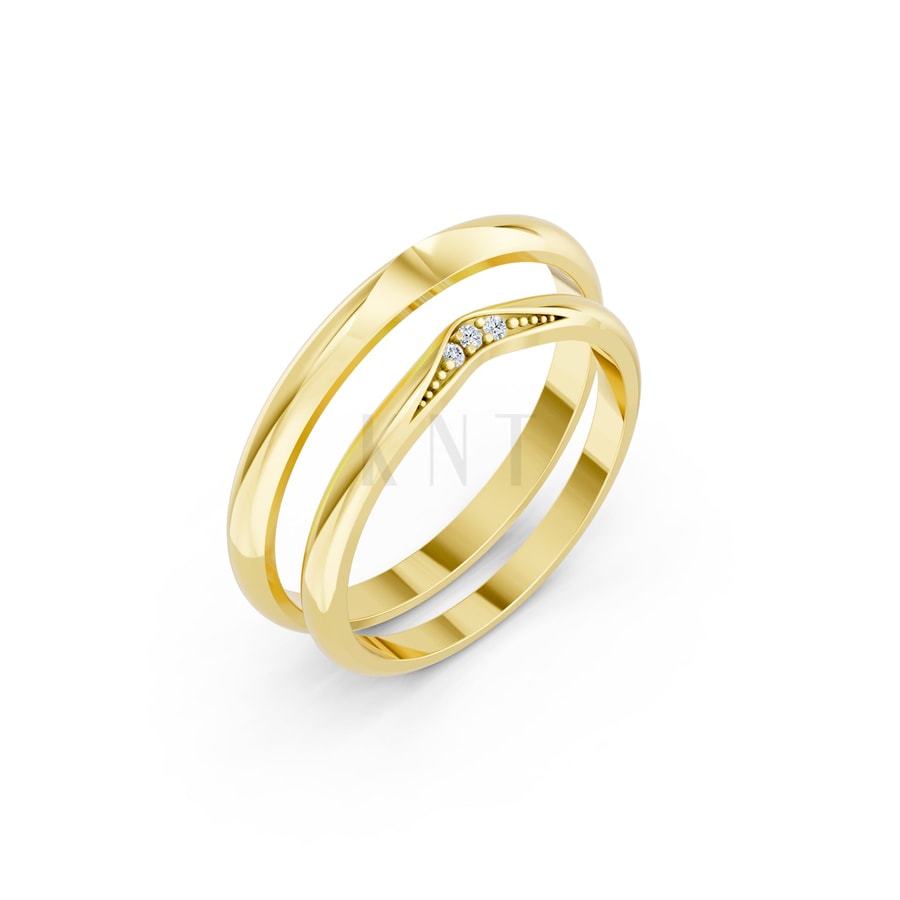 Nhẫn Cưới H102 Vàng Gold thiết kế tinh tế, sang trọng