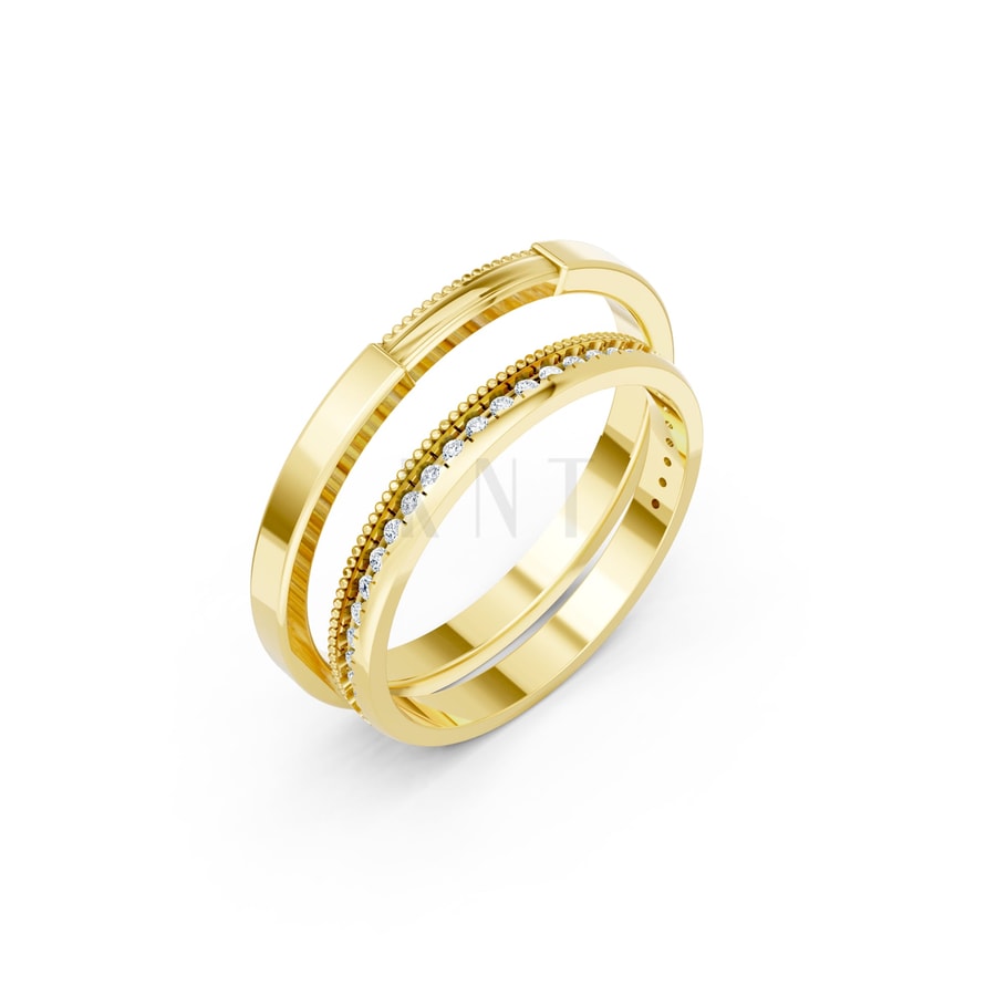 Nhẫn cưới H105 Vàng Gold thiết kế tinh tế, sang trọng