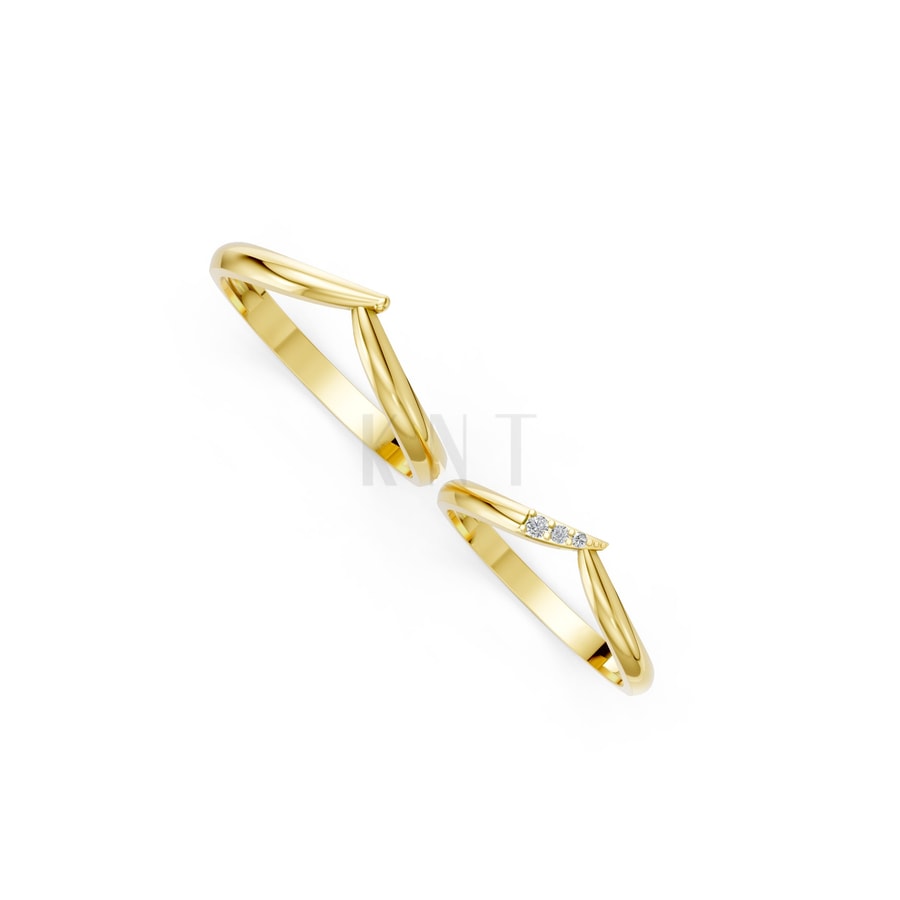 Nhẫn cưới H111 Vàng Gold thiết kế tinh xảo, độc đáo