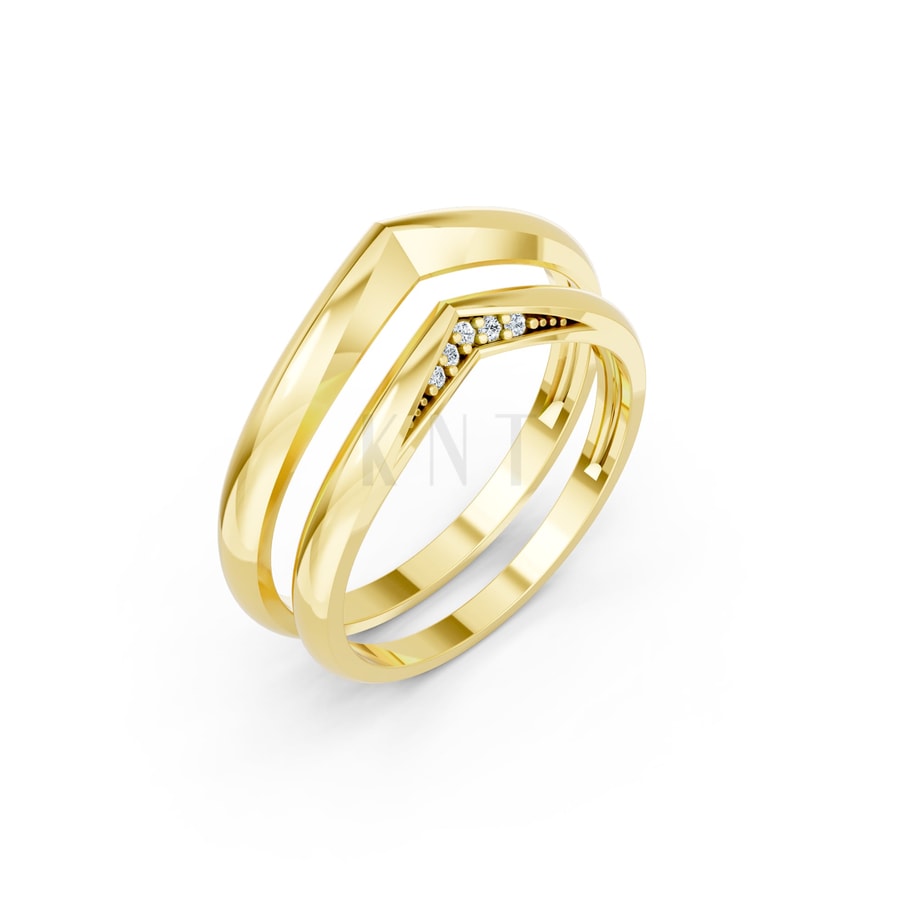 Nhẫn cưới kim cương H117 Vàng Gold thiết kế tinh tế, sang trọng