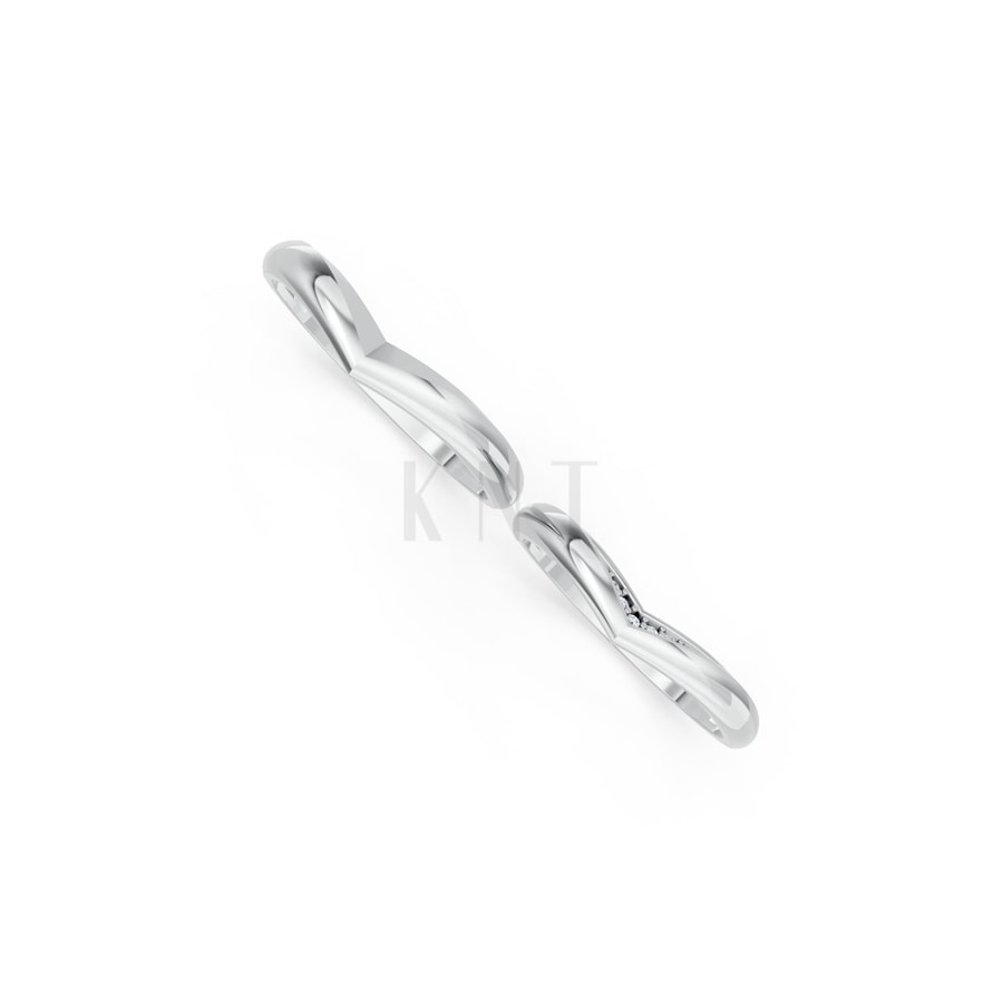 Nhẫn cưới kim cương H117 vàng trắng White Gold kiểu dáng cá tính, hiện đại