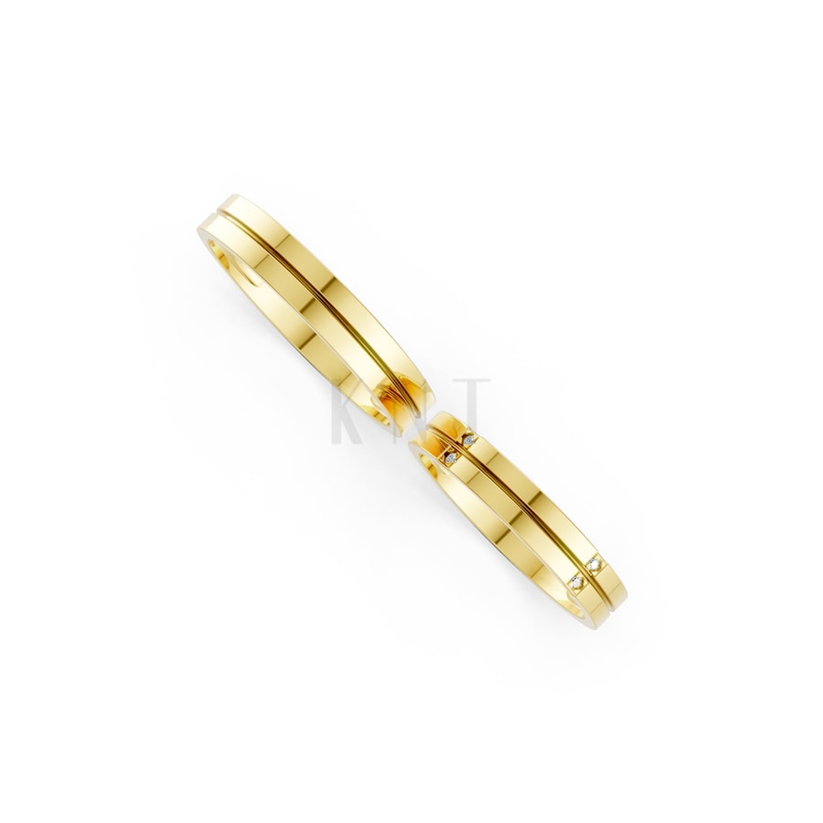 Nhẫn cưới H126 Vàng Gold vàng 10K/14K/18K/607 cao cấp, thanh lịch