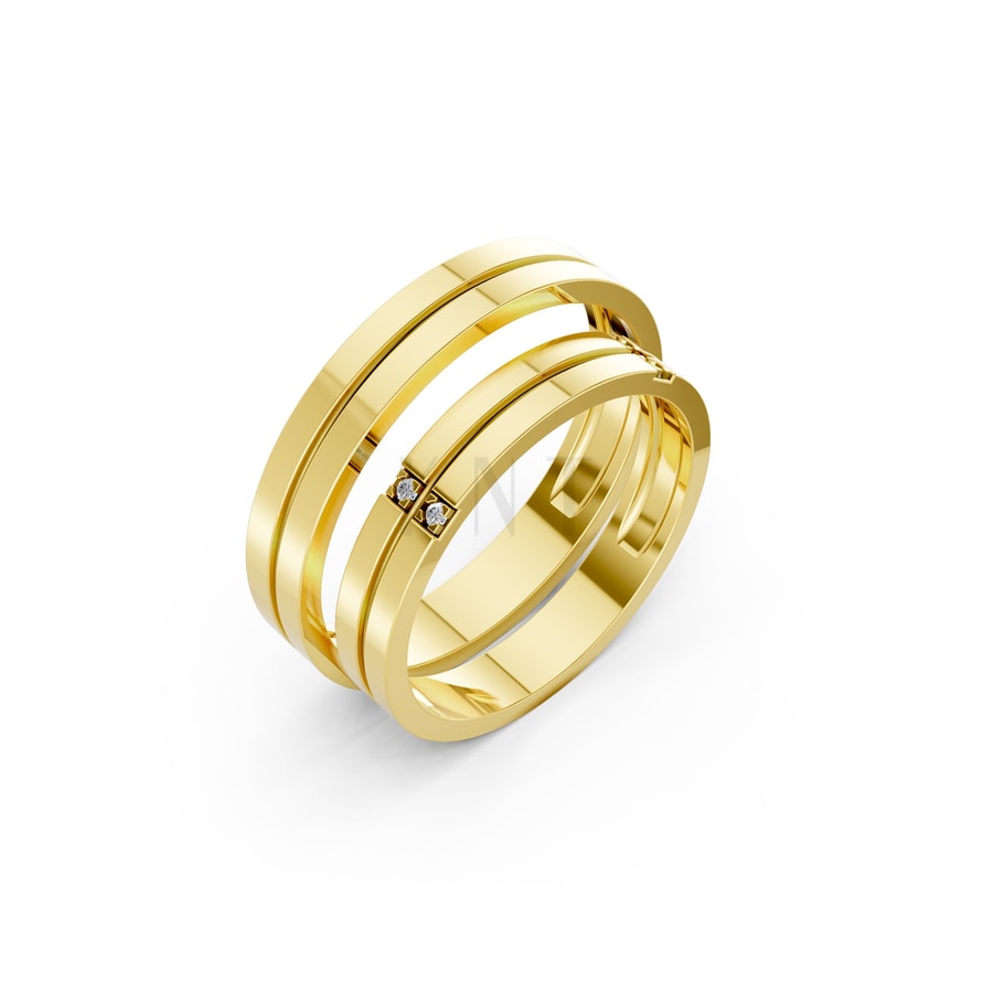 Nhẫn cưới H126 Vàng Gold thiết kế tinh tế, sang trọng