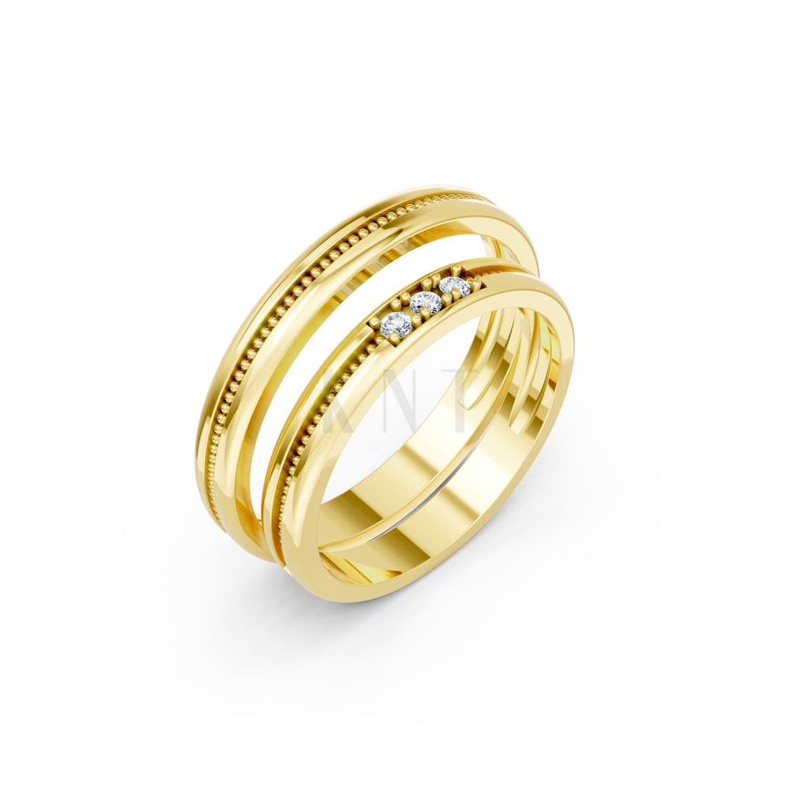 Nhẫn cưới H127 Vàng Gold thiết kế tinh tế, sang trọng