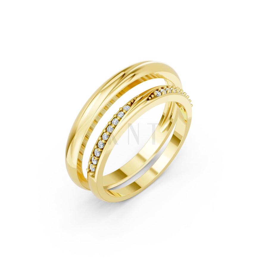 Nhẫn cưới H128 Vàng Gold thiết kế tinh tế, sang trọng