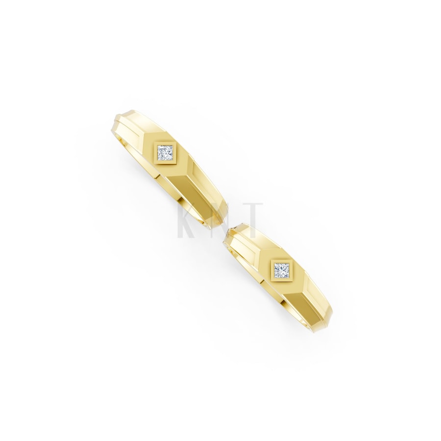 Nhẫn cưới H4 màu Vàng Gold thiết kế phá cách, sang trọng