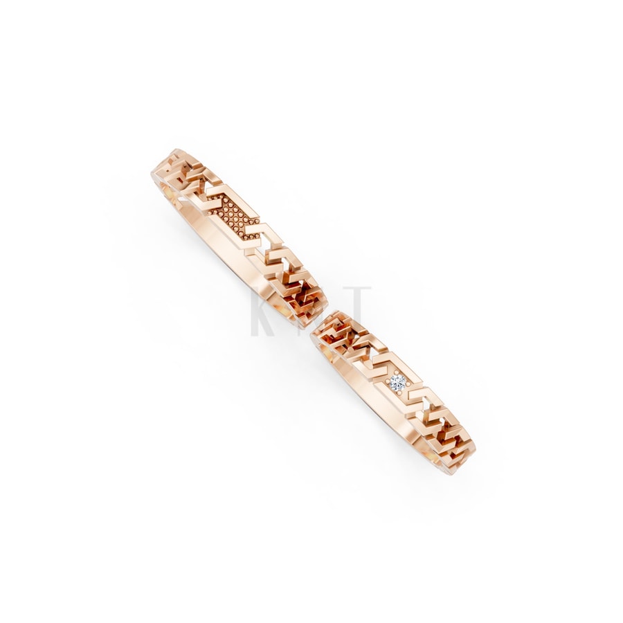 Nhẫn cưới H67 vàng hồng Rose Gold vàng đẹp, kiểu dáng trẻ trung, độc đáo