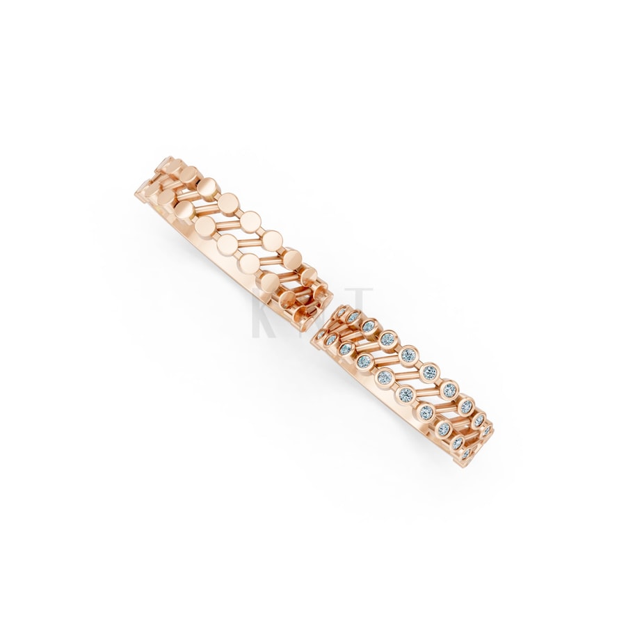 Nhẫn cưới H68 vàng hồng Rose Gold vàng đẹp, kiểu dáng trẻ trung, độc đáo