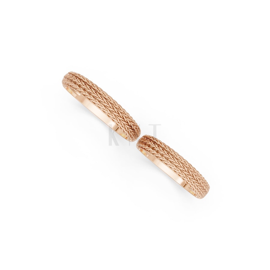 Nhẫn cưới H70 vàng hồng Rose Gold vàng đẹp, kiểu dáng trẻ trung, độc đáo