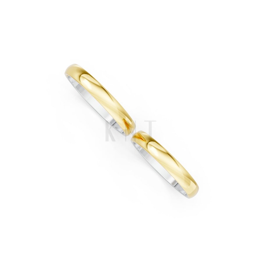 Nhẫn cưới H76 phối màu Dual Color vàng đẹp, kiểu dáng trẻ trung, độc đáo
