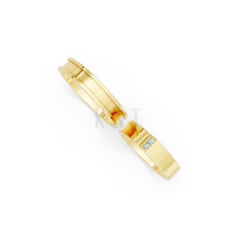 Nhẫn Cưới Collab Ceramic – H77 Vàng Gold vàng 10K/14K/18K/607 cao cấp, thanh lịch