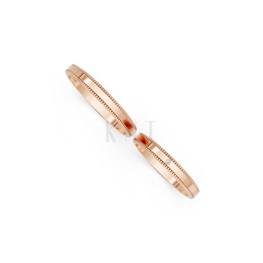 Nhẫn cưới H95 vàng hồng Rose Gold phong cách trẻ trung, nổi bật