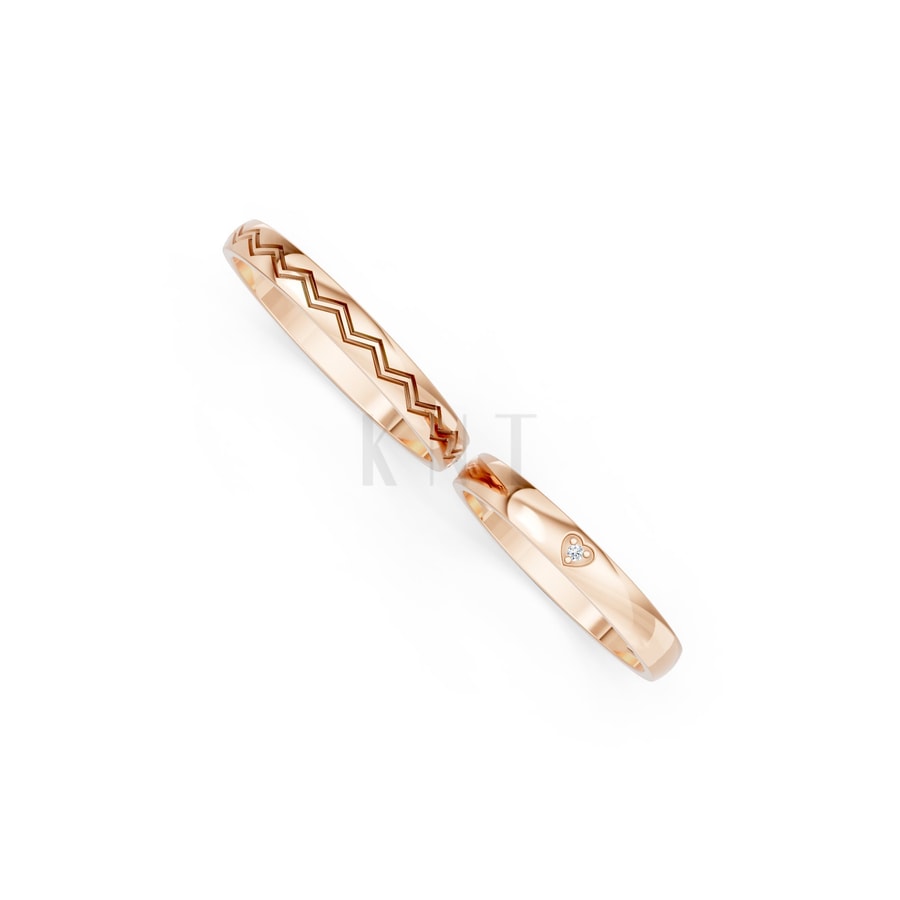 Nhẫn cưới H96 vàng hồng Rose Gold phong cách trẻ trung, nổi bật