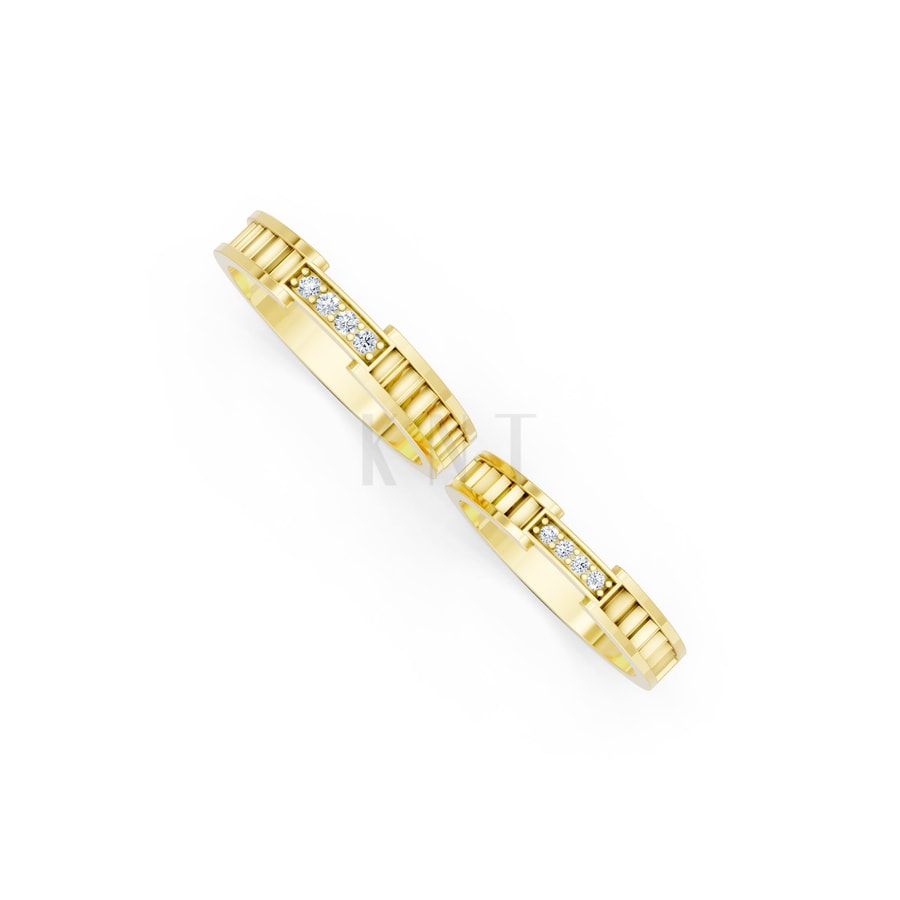 Nhẫn cưới K24 Vàng Gold thiết kế phá cách, sang trọng