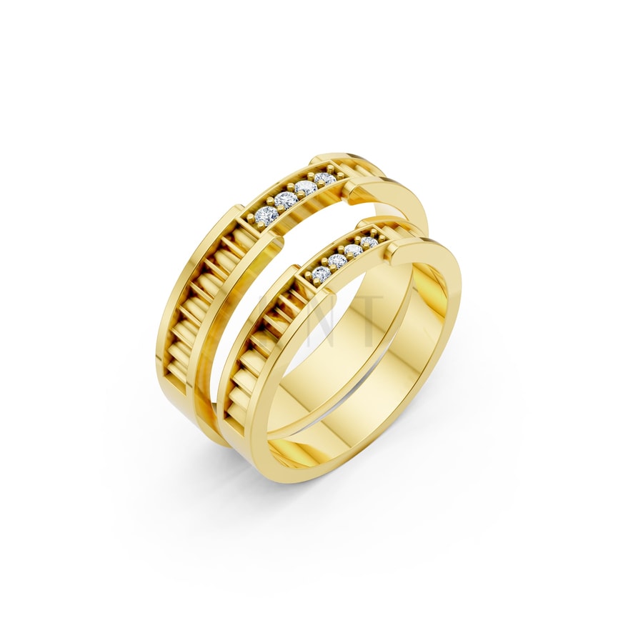 Nhẫn cưới K24 Vàng Gold thiết kế tinh tế, sang trọng