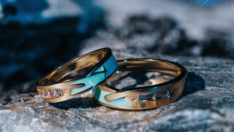 Sự kết hợp với Ceramic và men màu làm nhẫn cưới của bạn trở nên độc đáo hơn
