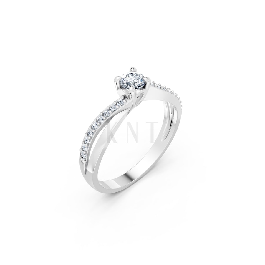 NHẪN ĐÍNH HÔN – R7 vàng trắng White Gold kiểu dáng hiện đại, nổi bật