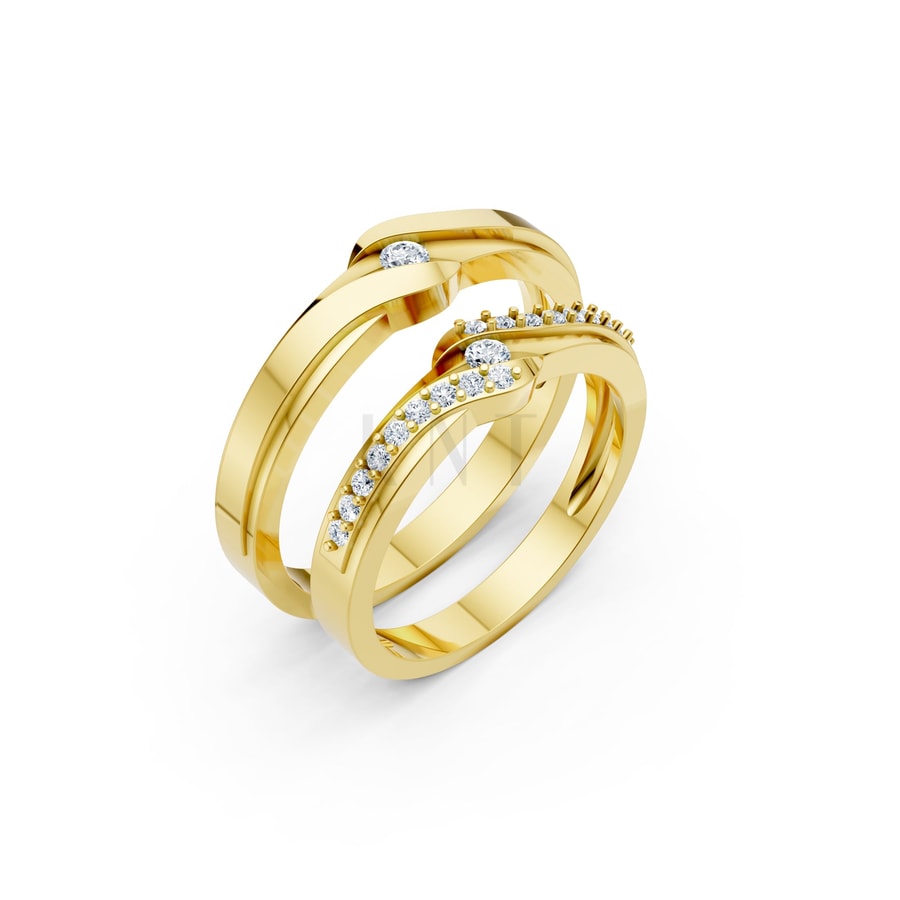 Nhẫn cưới S15 Vàng Gold thiết kế tinh tế, sang trọng