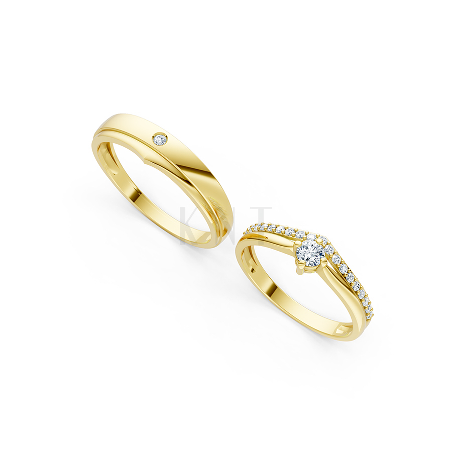 Nhẫn cưới S215 Vàng Gold thiết kế phá cách, sang trọng