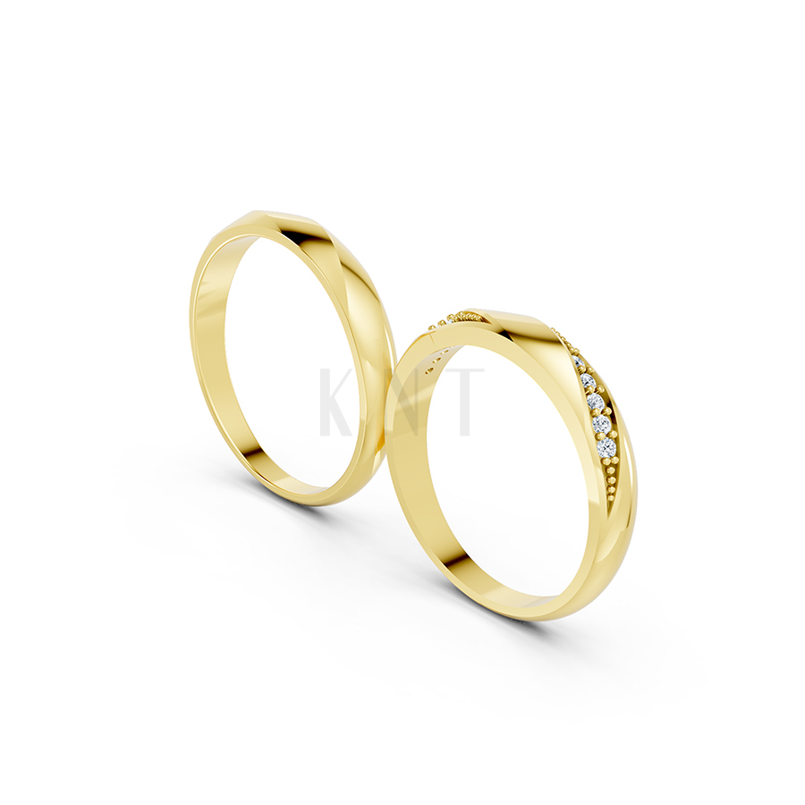 Nhẫn cưới S225 Vàng Gold thiết kế phá cách, sang trọng