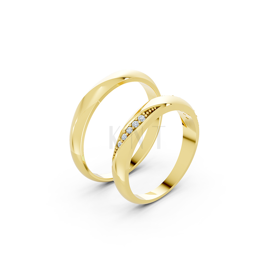 Nhẫn cưới S225 Vàng Gold thiết kế tinh tế, sang trọng