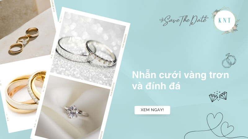So sánh nhẫn cưới vàng trơn và đính đá: Nên chọn loại nào?